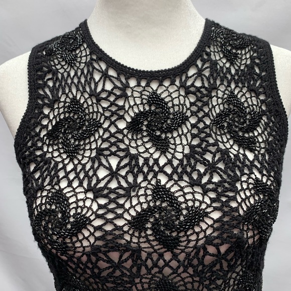 Dolce and Gabbana Size 40 black crochet beaded top - Picture 3 of 13